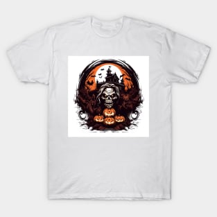 scary witch with pumpkins T-Shirt